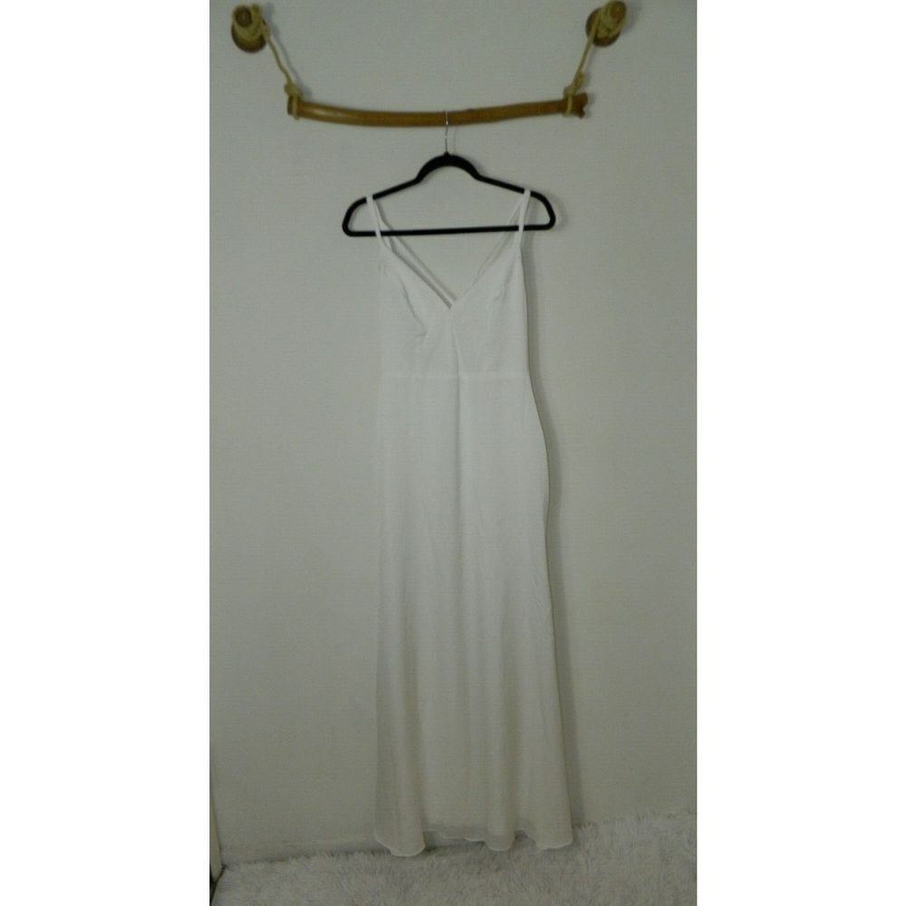 Lulu's Dress‎ Luxe Living White  Ivory Satin Backless Maxi Dress Size Medium